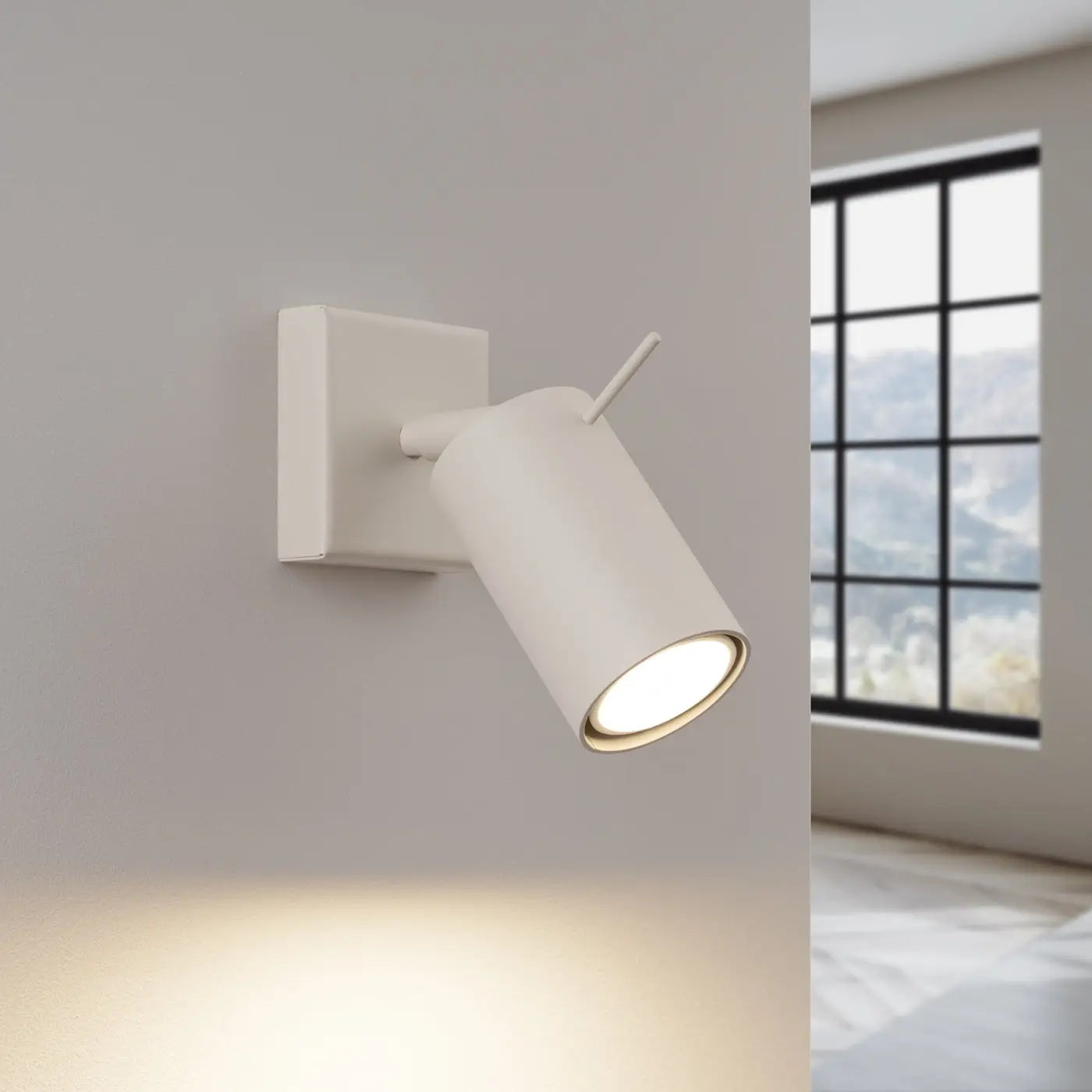 Applique murale spot GU10 métal beige design minimaliste — vue 1