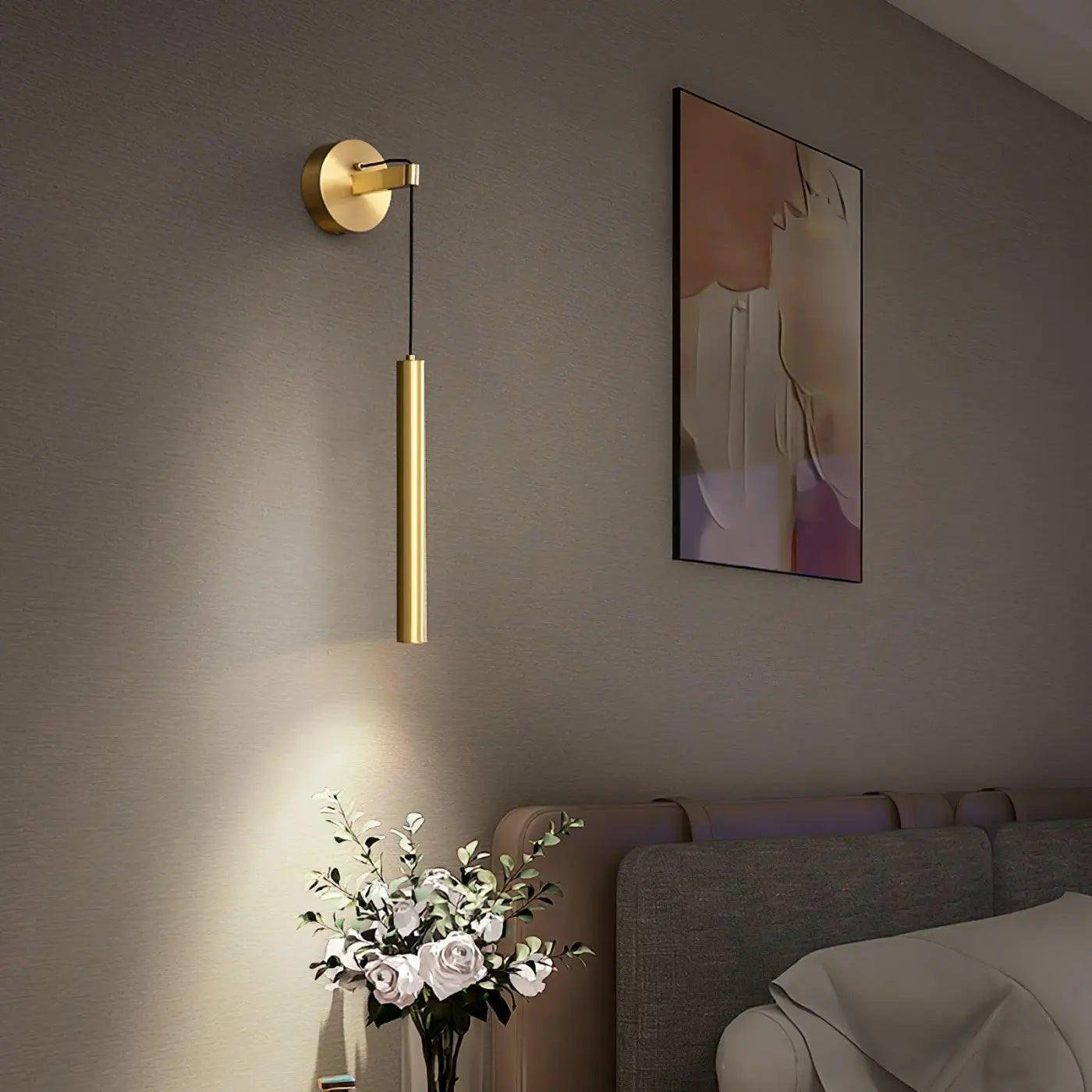 Applique murale suspendue en aluminium or et noir — vue 1