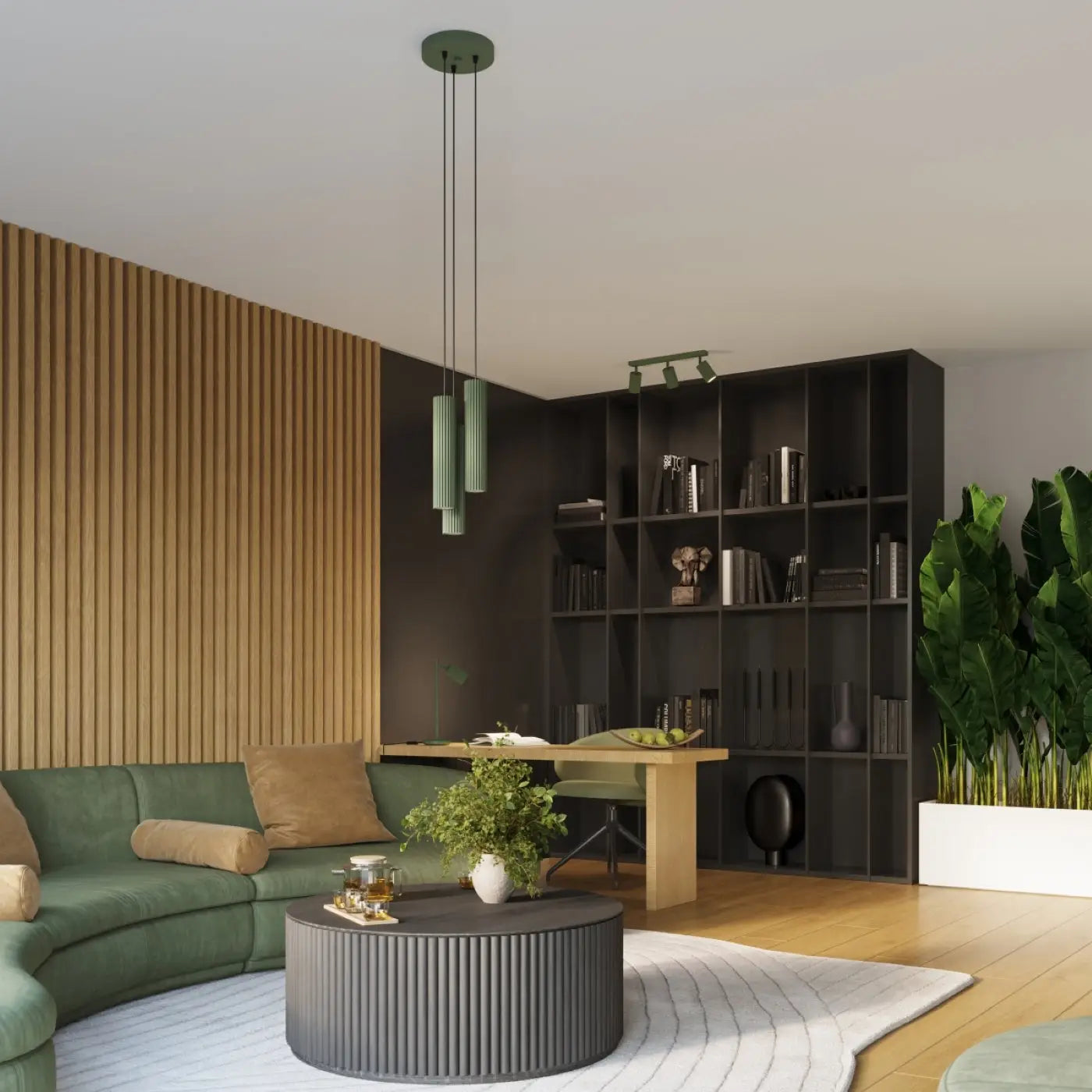 Applique murale vert olive cannelée LED double faisceau — vue 8