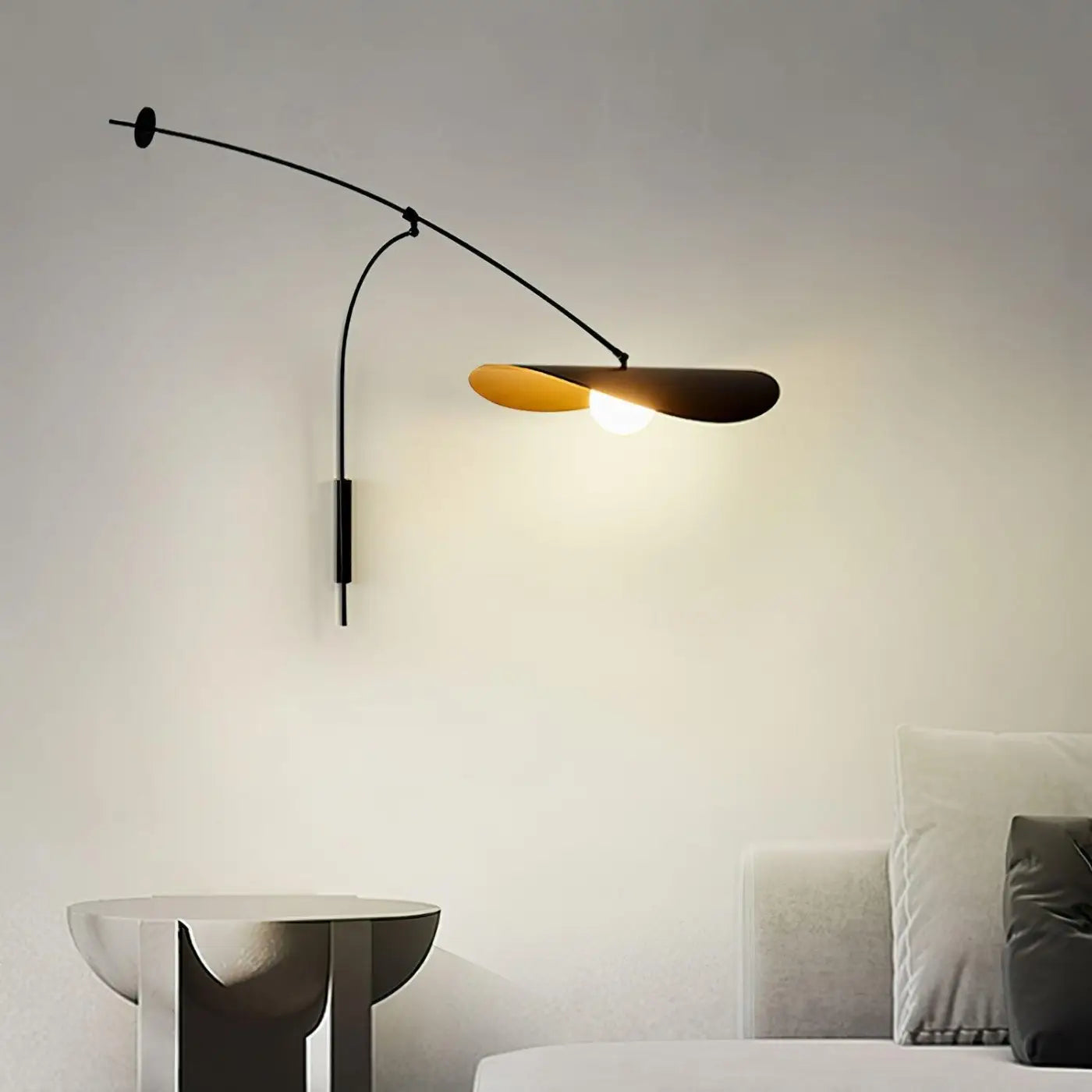 Applique murale XXL noire en aluminium LED moderne — vue 1