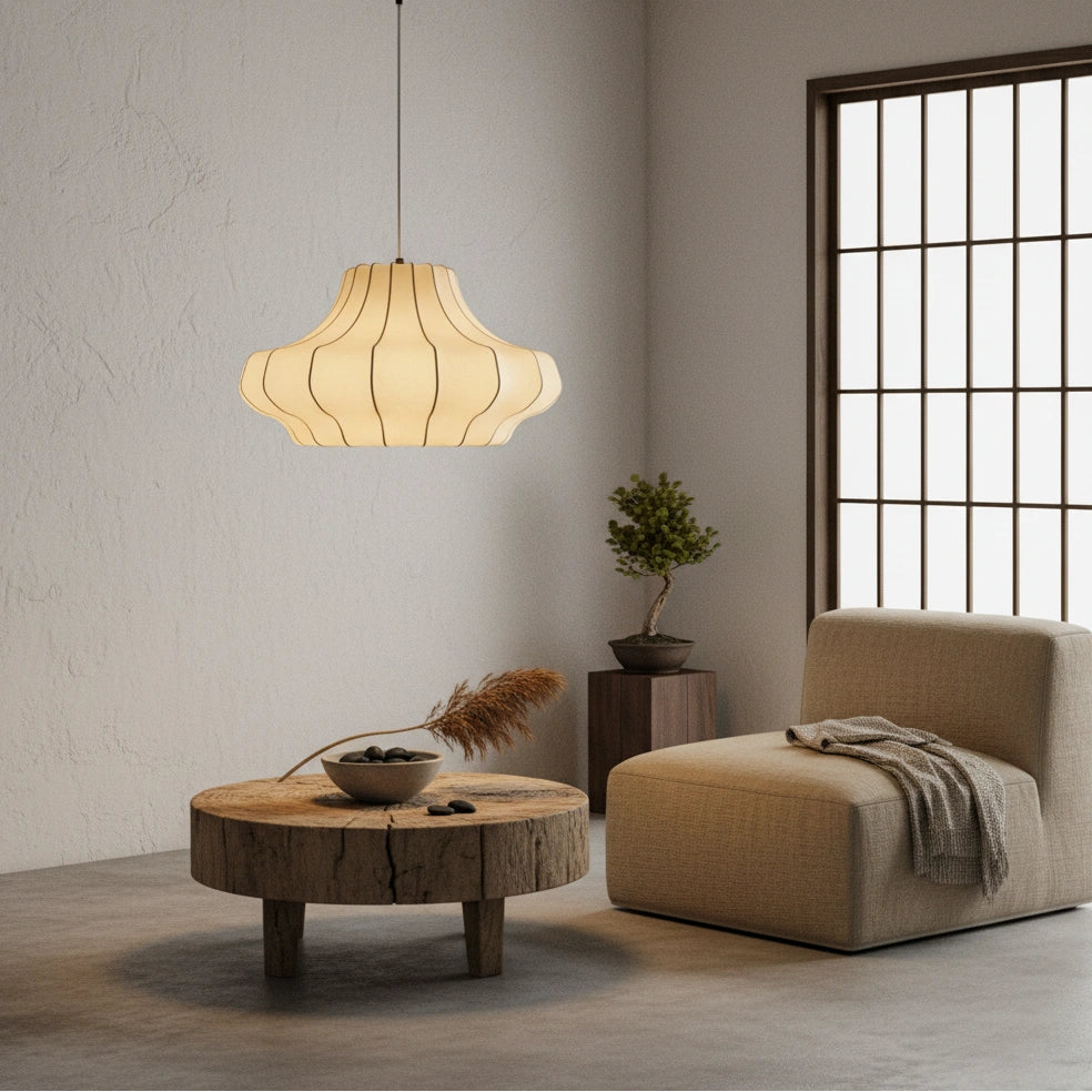 Wabi-Sabi Silk Pendant Light | HIKARI