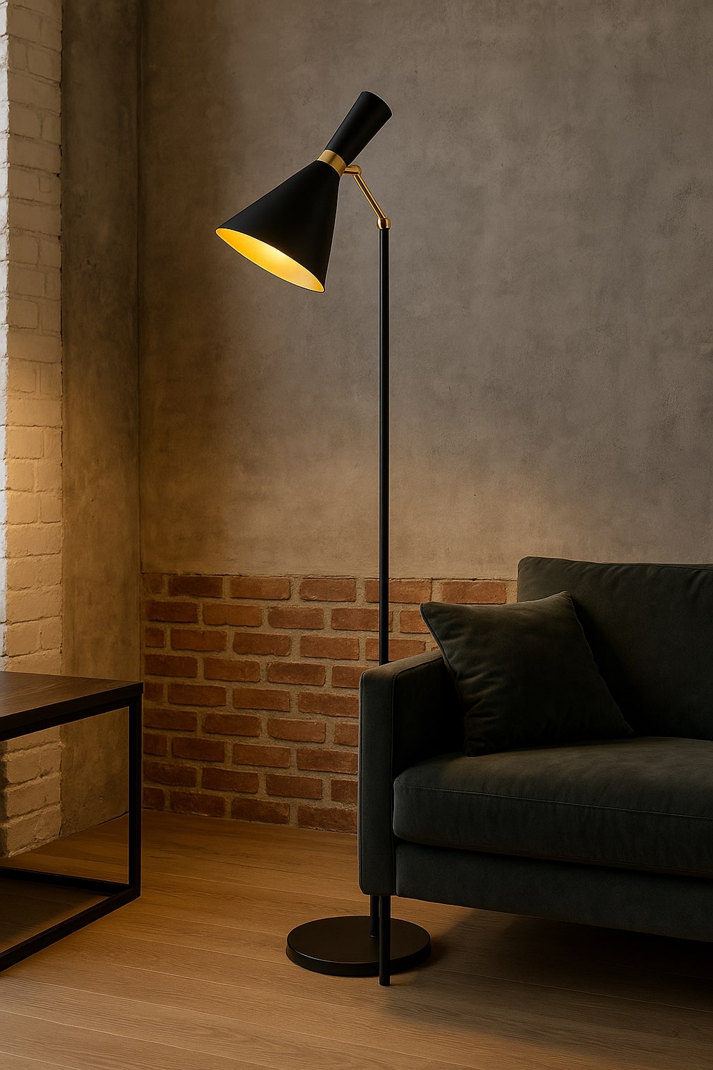 Modern black and gold floor lamp | SOBR