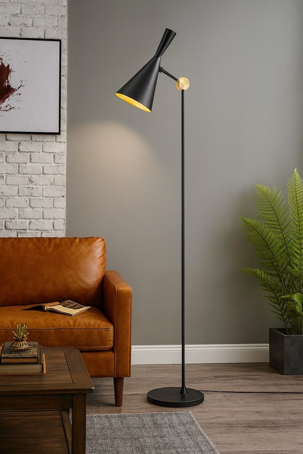 Modern black and gold floor lamp | SOBR