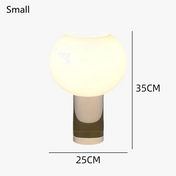Lampe à poser globe en verre opalin | LUNAE