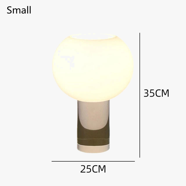 Lampe à poser globe en verre opalin | LUNAE