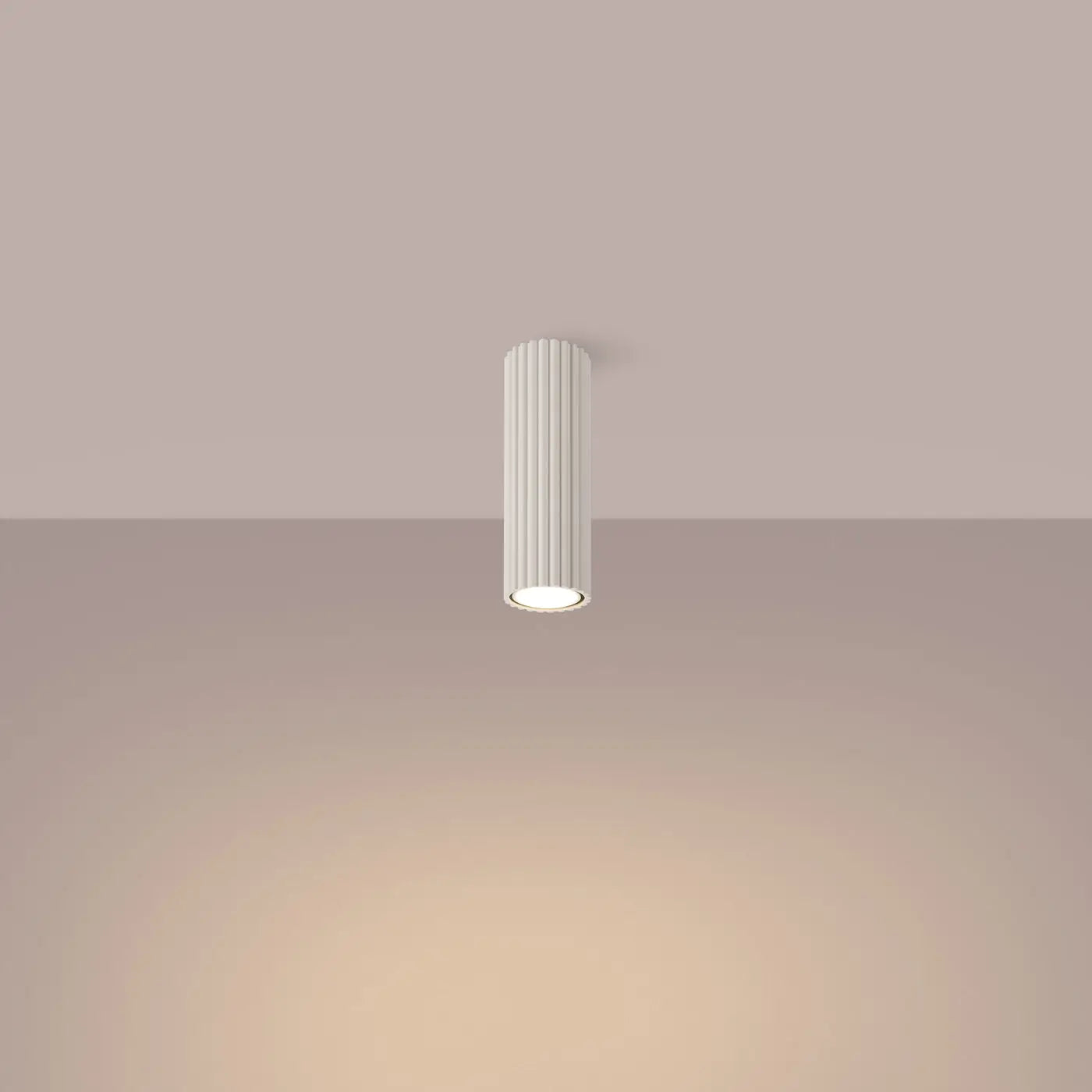 Plafonnier LED beige aluminium scandinave | VUKOHA