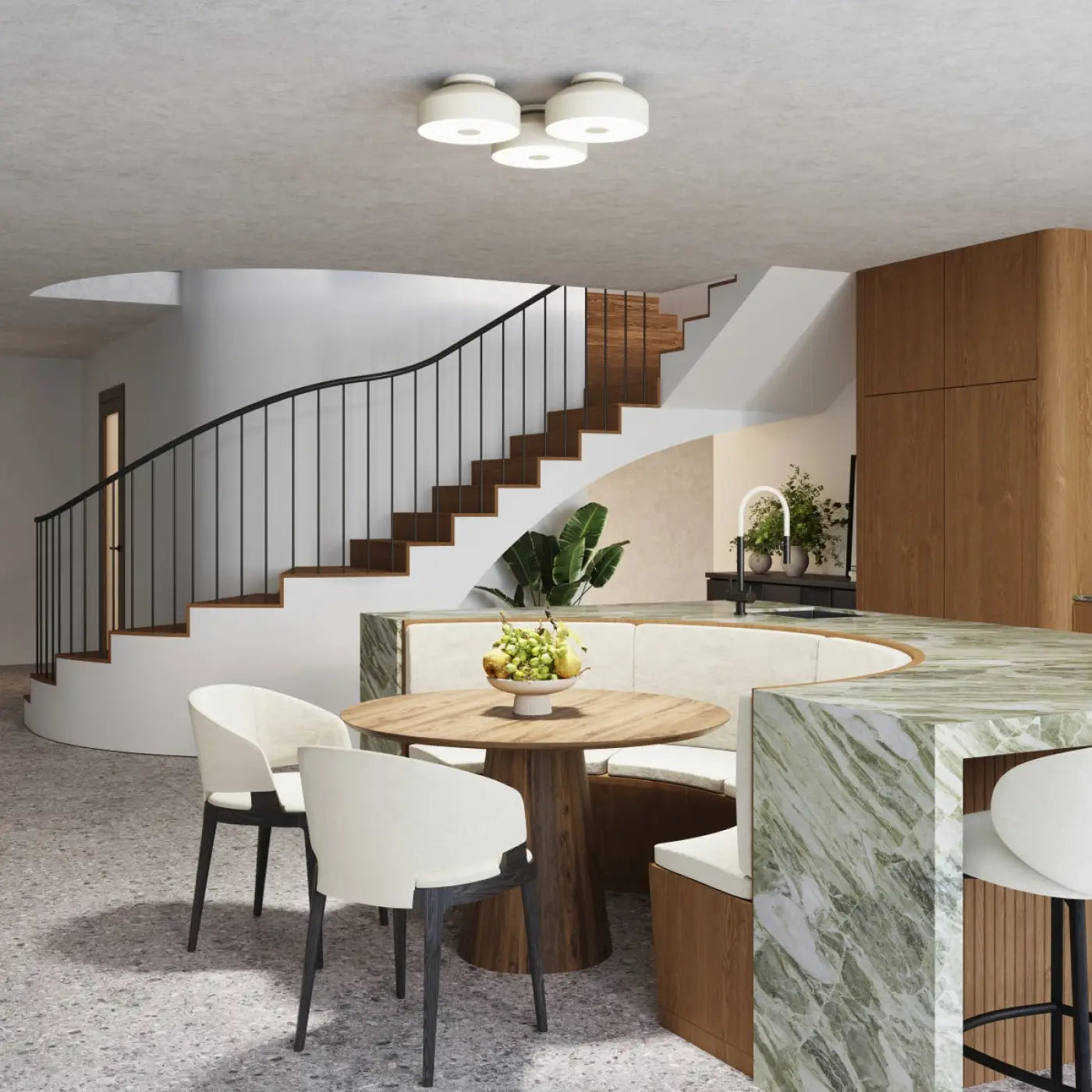 Plafonnier LED beige moderne minimaliste | MUKIHE