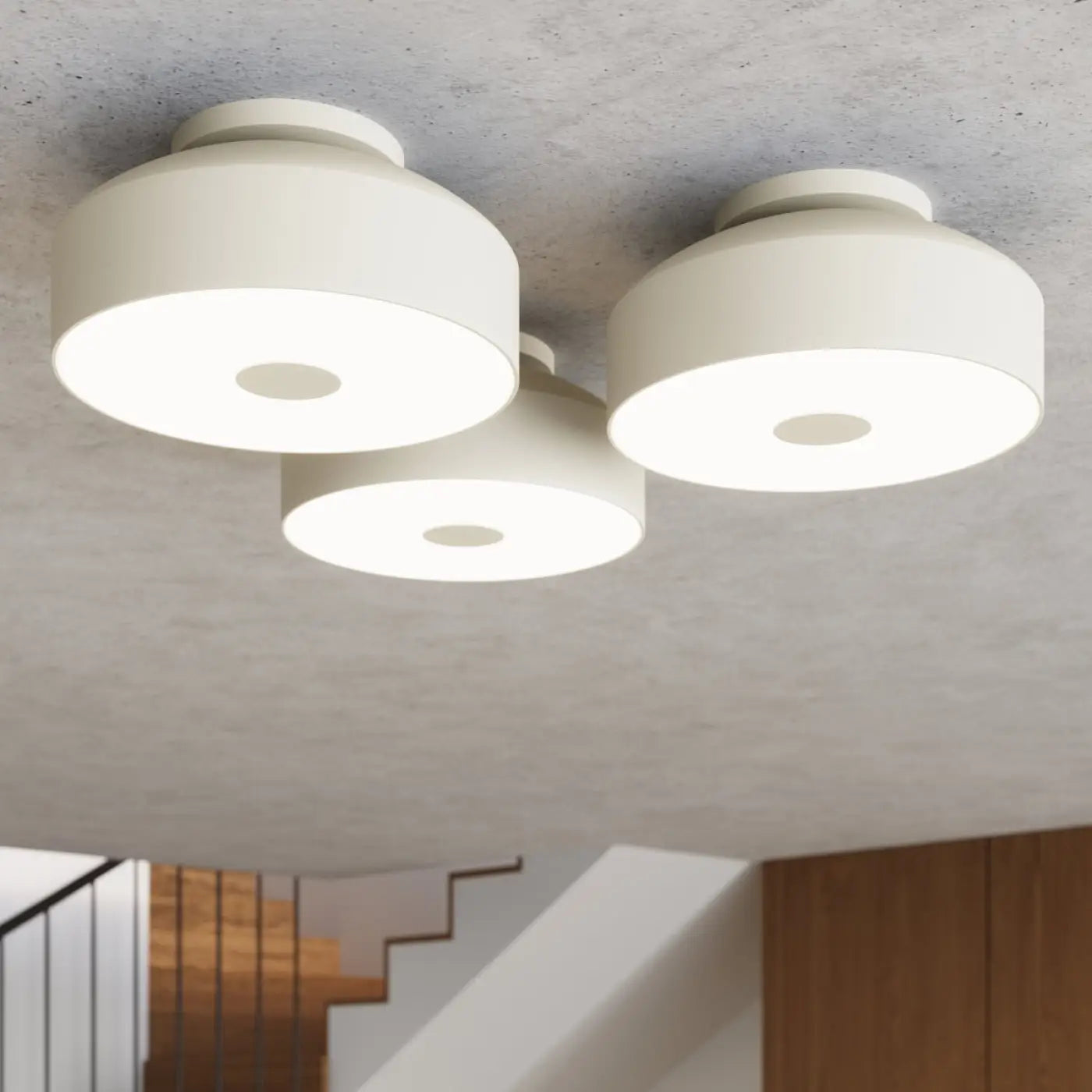 Plafonnier LED beige moderne minimaliste | MUKIHE