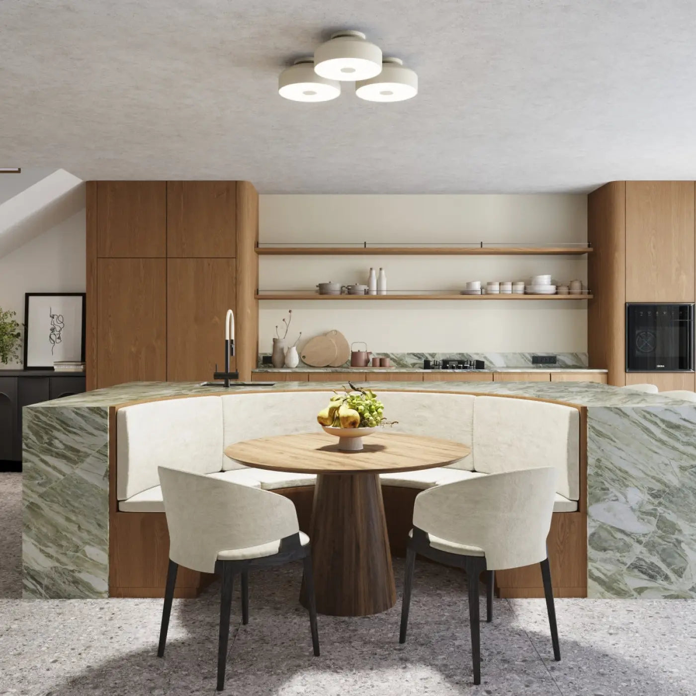 Plafonnier LED beige moderne minimaliste | MUKIHE