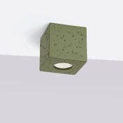 Plafonnier béton vert olive industriel LED | MUREMES