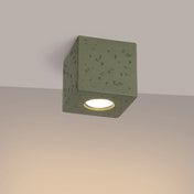 Plafonnier béton vert olive industriel LED | MUREMES