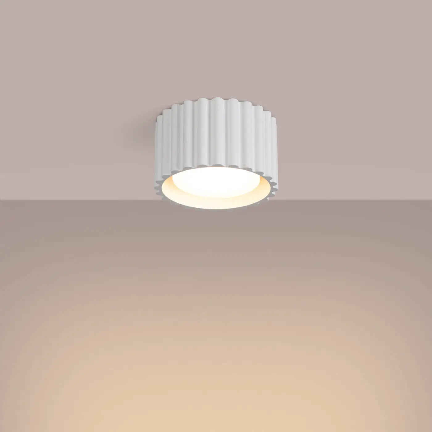 Plafonnier LED blanc aluminium minimaliste | FOGA