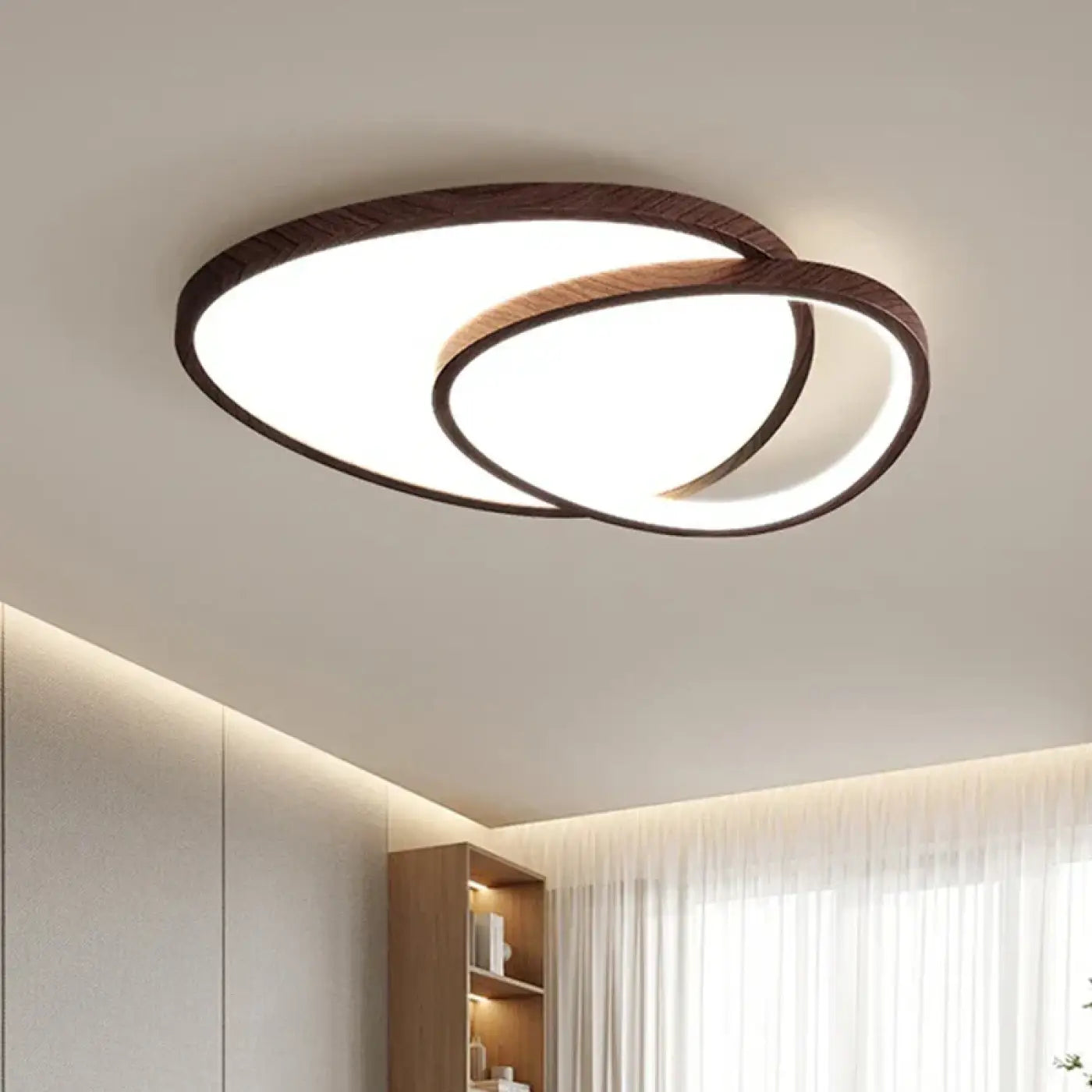 Plafonnier bois scandinave carré cercle ovale IP65 | MUGIL