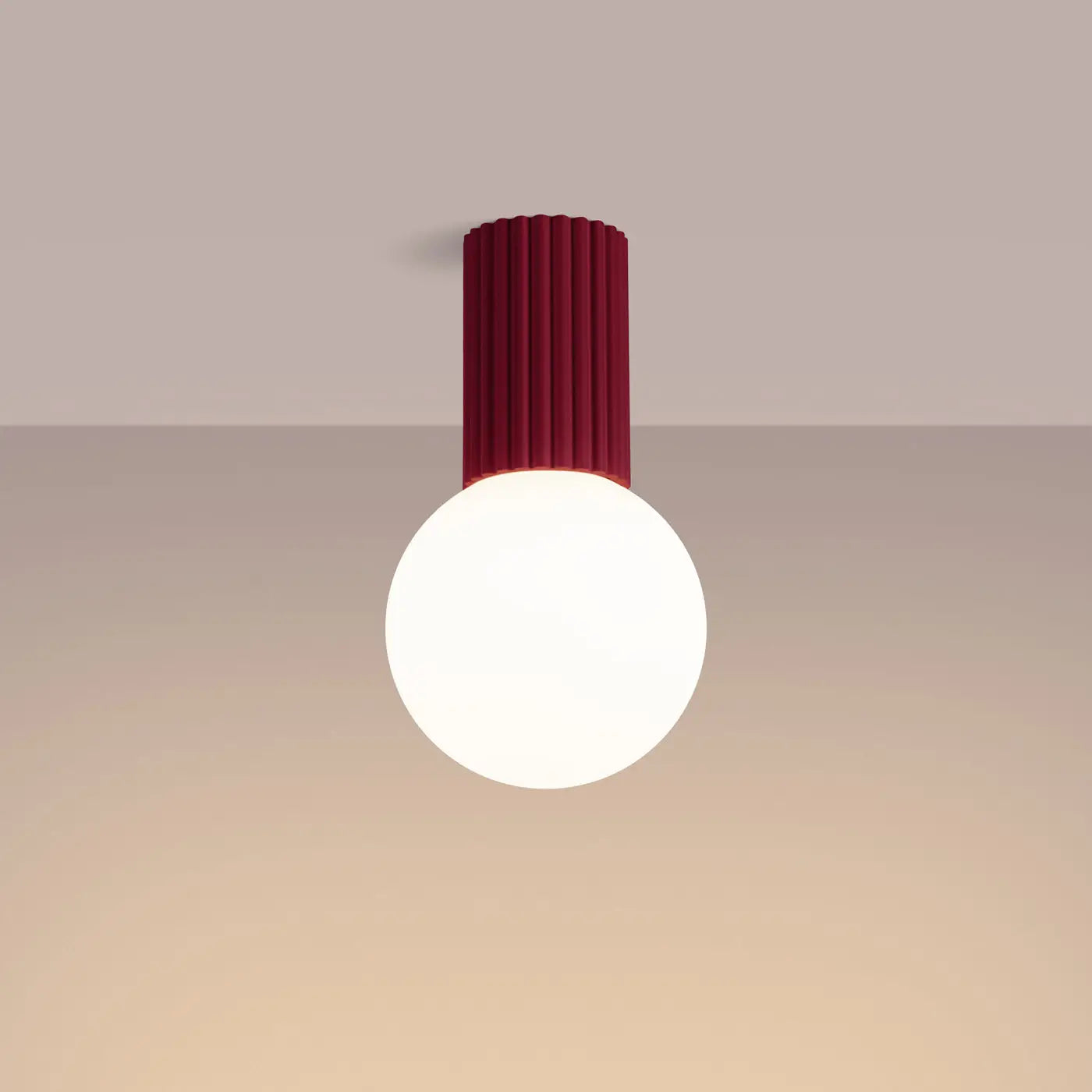Plafonnier LED bordeaux scandinave IP44 | KUVIRA