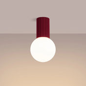 Plafonnier LED bordeaux scandinave IP44 | KUVIRA