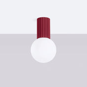 Plafonnier LED bordeaux scandinave IP44 | KUVIRA
