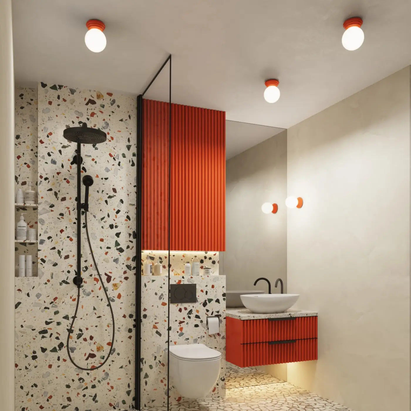 Plafonnier céramique peach moderne IP44 | PUGIHAN