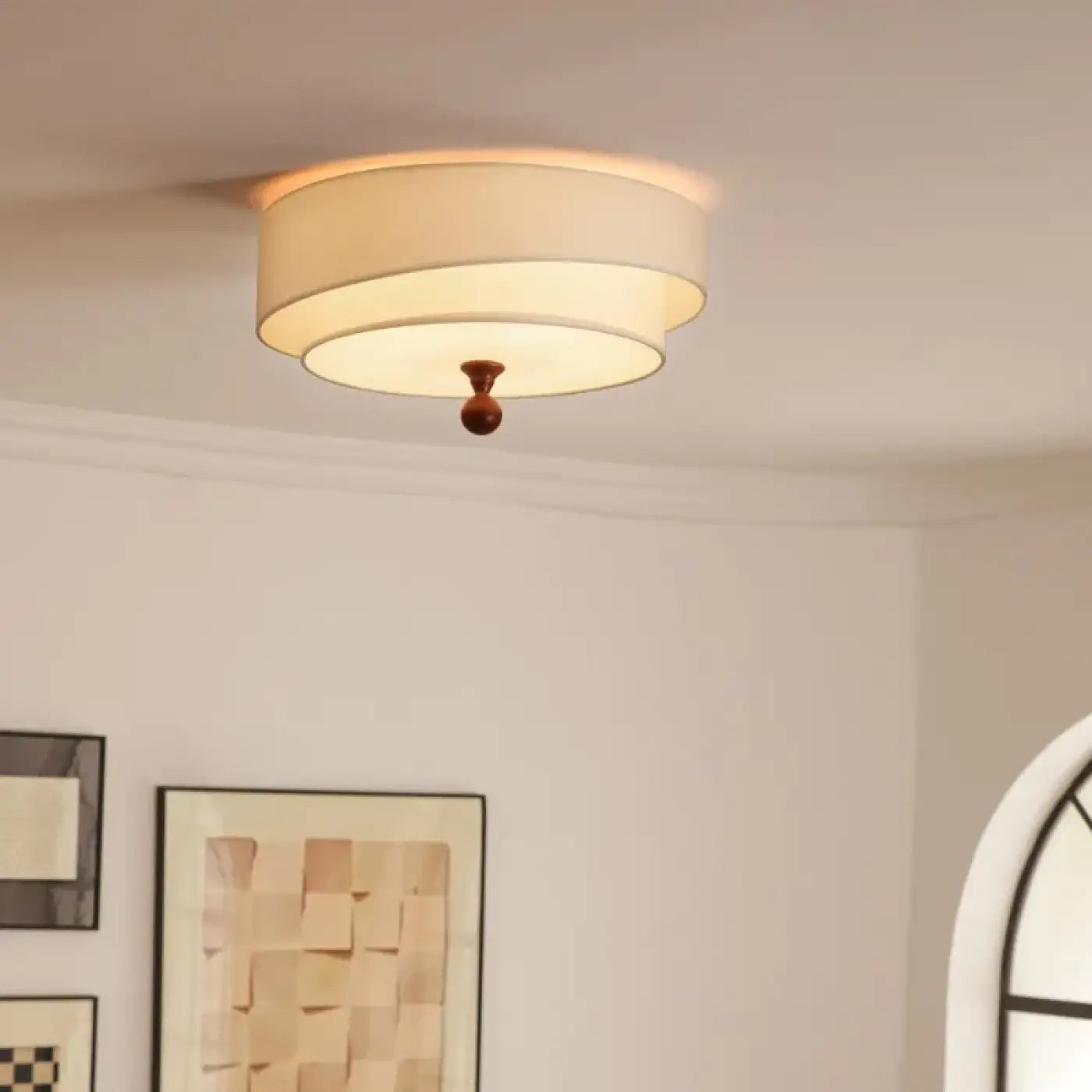 Plafonnier vintage scandinave LED bois | FEDU