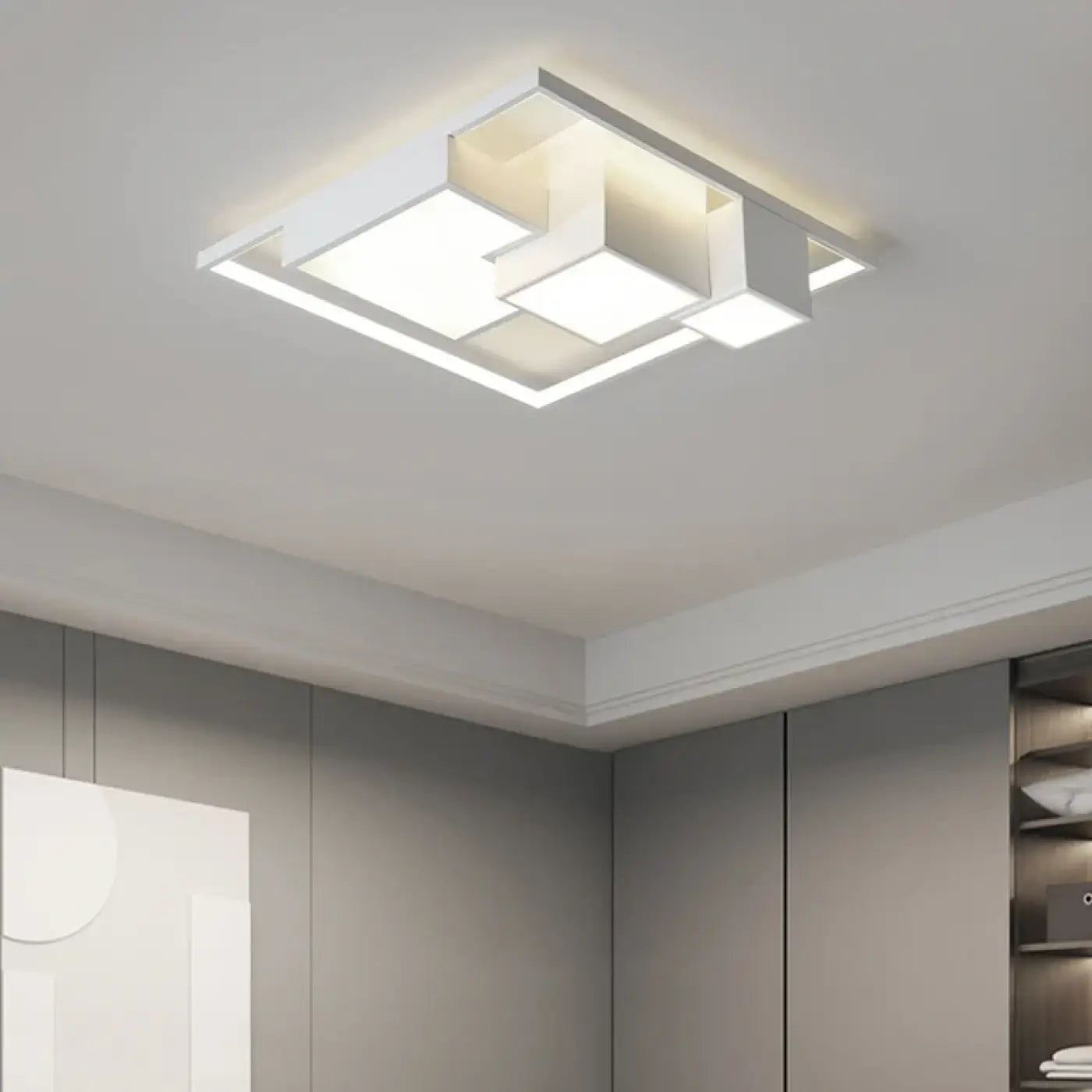 Plafonnier LED carré noir ou blanc moderne | VIBA
