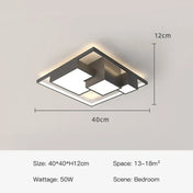 Plafonnier LED carré noir ou blanc moderne | VIBA