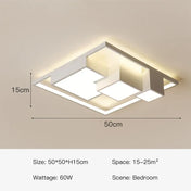 Plafonnier LED carré noir ou blanc moderne | VIBA