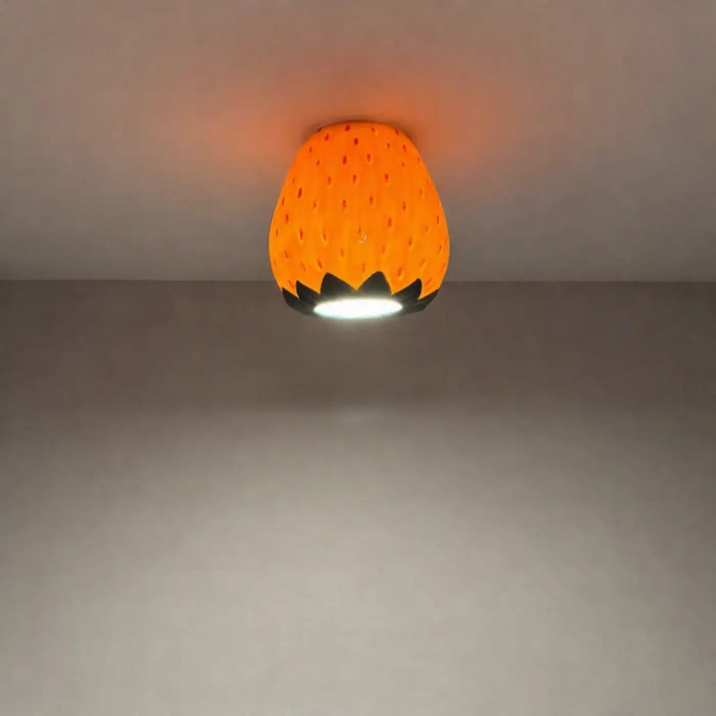 Plafonnier LED fraise céramique rose moderne | BANIK