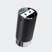 Plafonnier cylindre noir chrome LED design | SAPUPAK