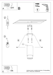 Plafonnier cylindre noir chrome LED design | SAPUPAK