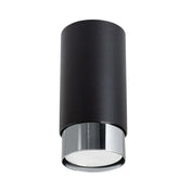 Plafonnier cylindre noir chrome LED design | SAPUPAK