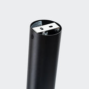 Plafonnier cylindre noir chrome contemporain | BUHA