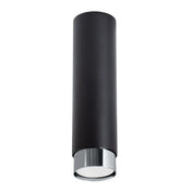 Plafonnier cylindre noir chrome contemporain | BUHA