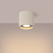 Plafonnier LED beige aluminium minimaliste | SUBUKA