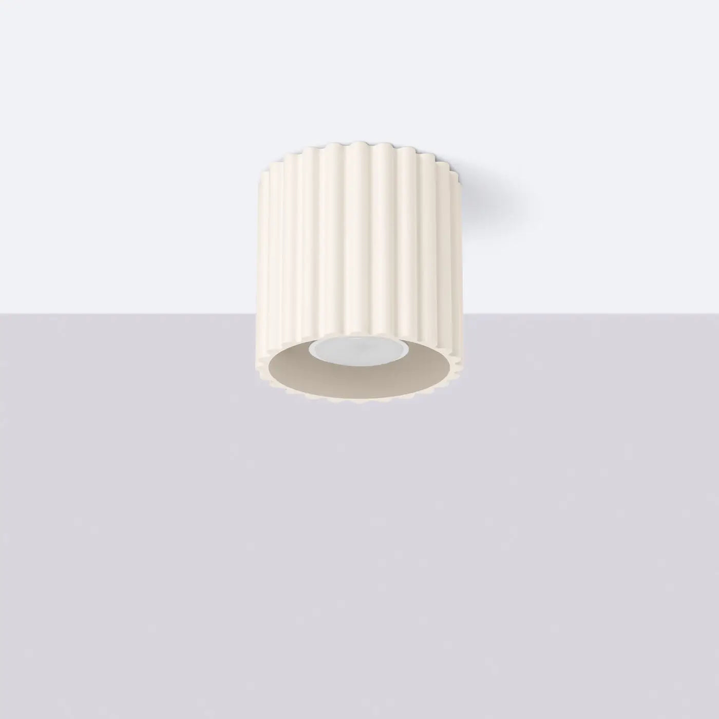 Plafonnier LED beige aluminium minimaliste | SUBUKA