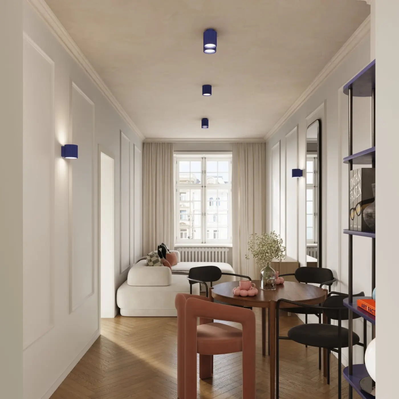 Plafonnier LED bleu ultramarine moderne | KOFAFOS