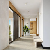 Plafonnier béton beige design minimaliste | MUHE