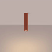 Plafonnier LED rouge ocre aluminium design | TUSEVA