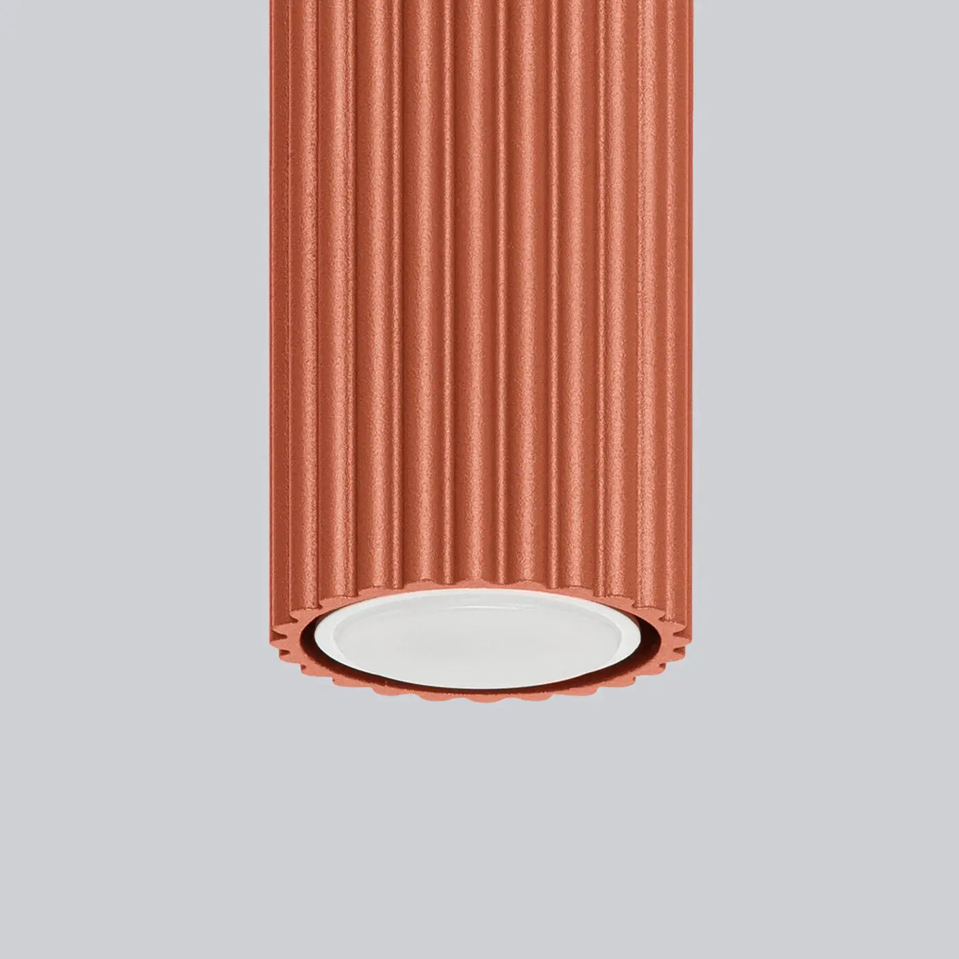 Plafonnier LED rouge ocre aluminium design | TUSEVA
