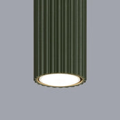 Plafonnier LED vert olive aluminium minimaliste | BIME