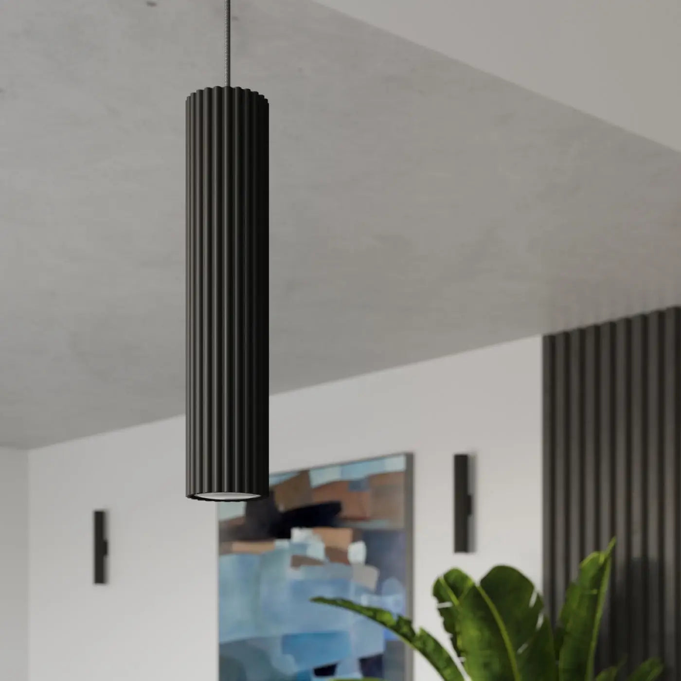 Plafonnier LED noir aluminium minimaliste | ROMETU