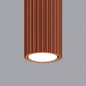 Plafonnier LED rouge ocre aluminium moderne | GAGUDA