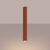 Plafonnier LED rouge ocre aluminium moderne | GAGUDA