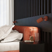 Plafonnier LED rouge ocre aluminium moderne | GAGUDA