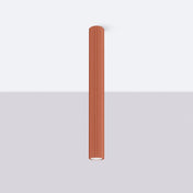 Plafonnier LED rouge ocre aluminium moderne | GAGUDA