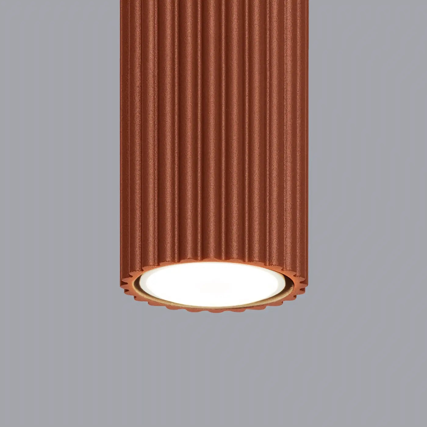 Plafonnier LED rouge ocre aluminium minimaliste | LENILOL