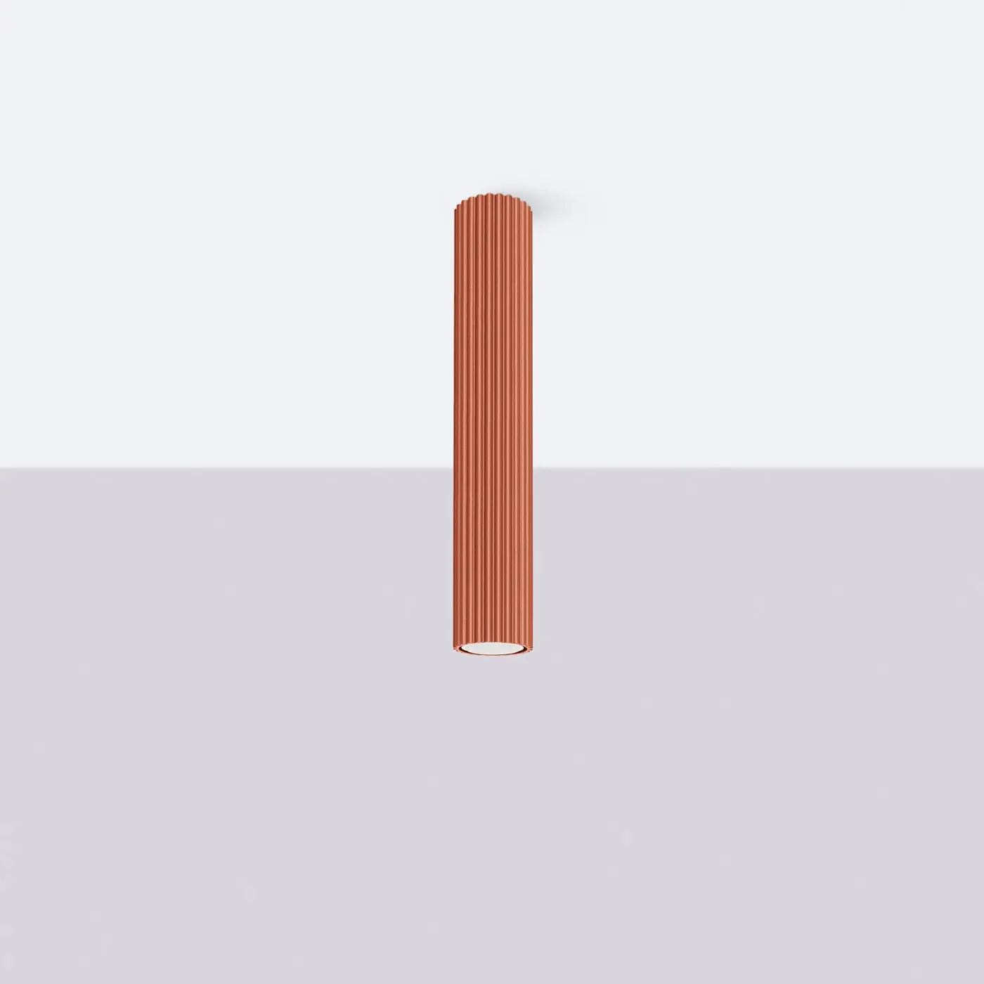 Plafonnier LED rouge ocre aluminium minimaliste | LENILOL