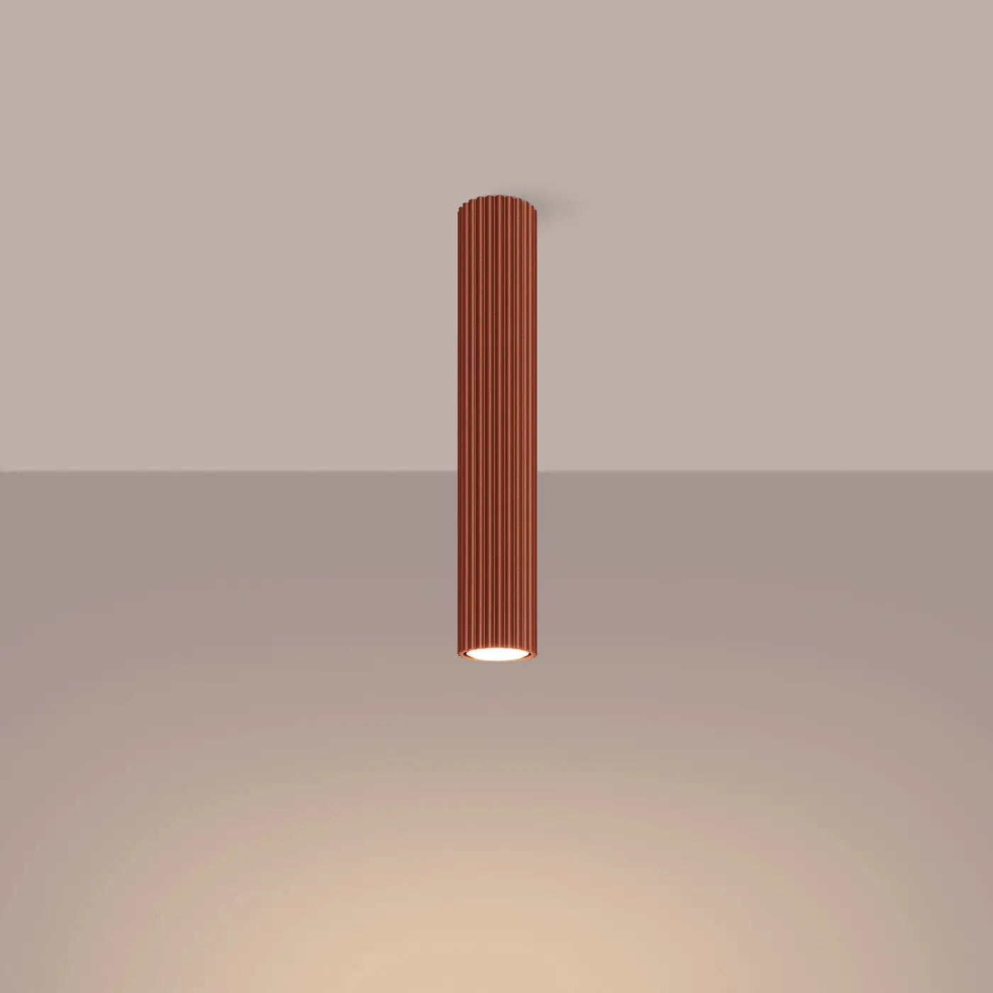 Plafonnier LED rouge ocre aluminium minimaliste | LENILOL