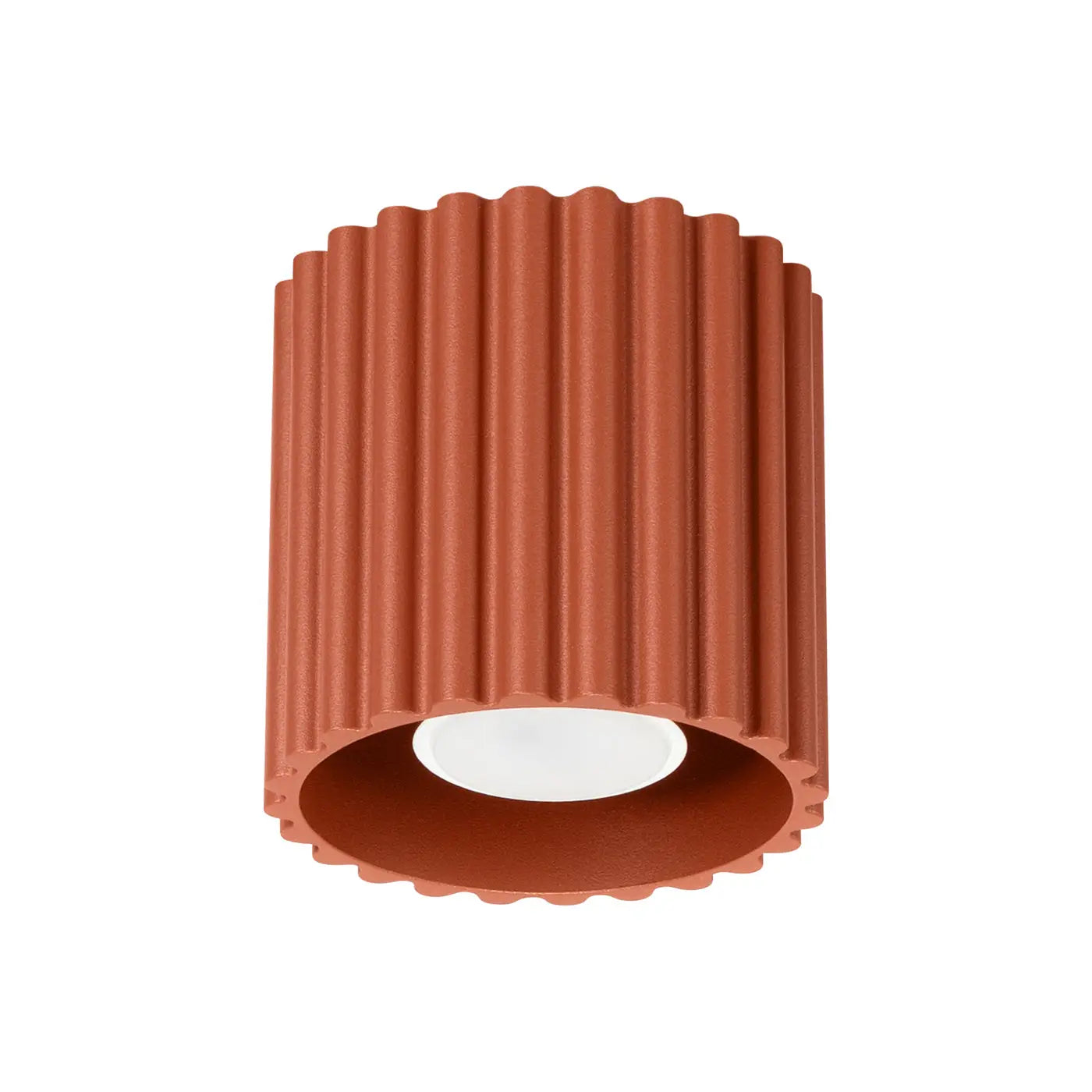 Plafonnier LED rouge ocre aluminium minimaliste | RADAPE