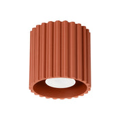 Plafonnier LED rouge ocre aluminium minimaliste | RADAPE