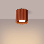 Plafonnier LED rouge ocre aluminium minimaliste | RADAPE