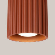 Plafonnier LED rouge ocre aluminium minimaliste | RADAPE